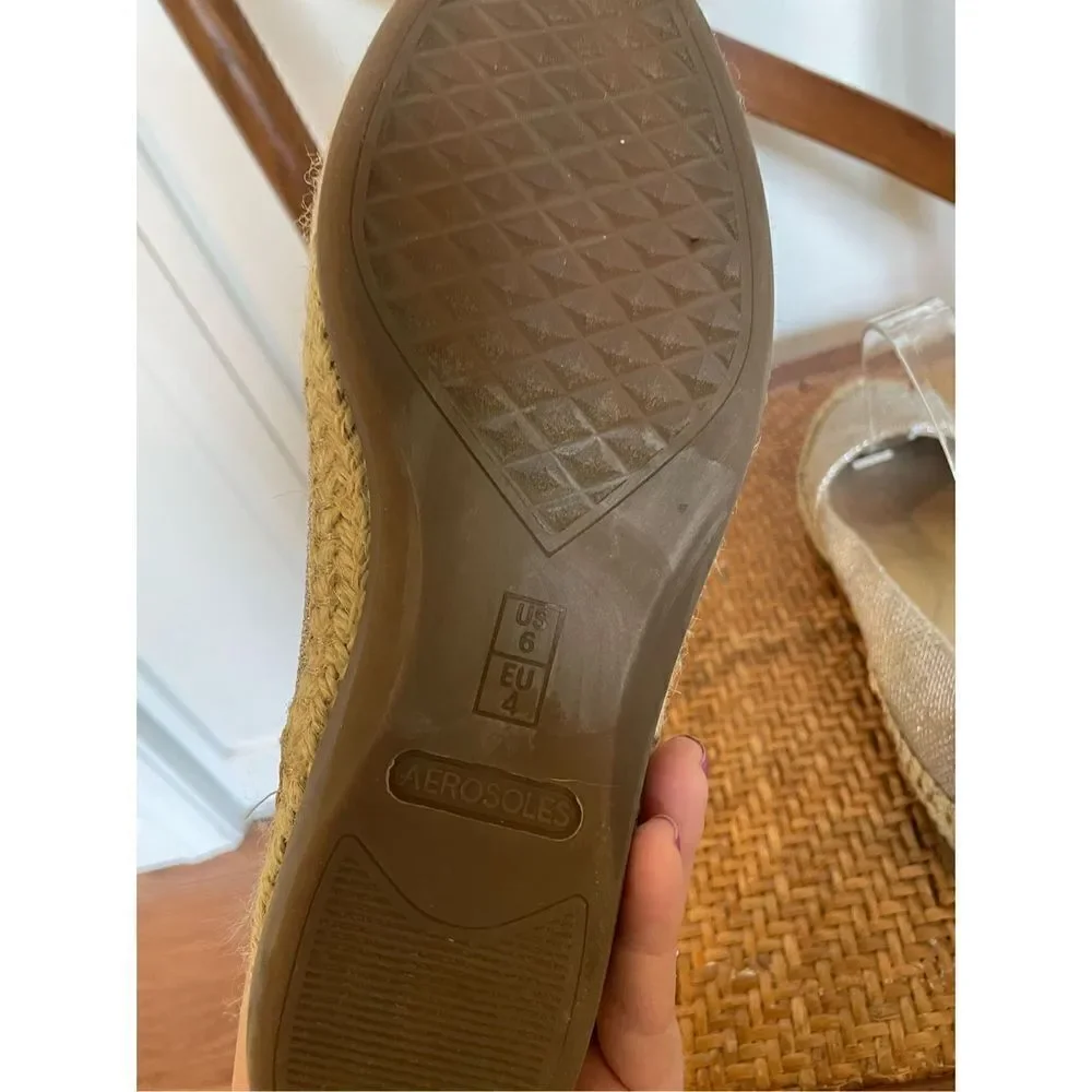 Aerosoles espadrille shimmer flats size 6